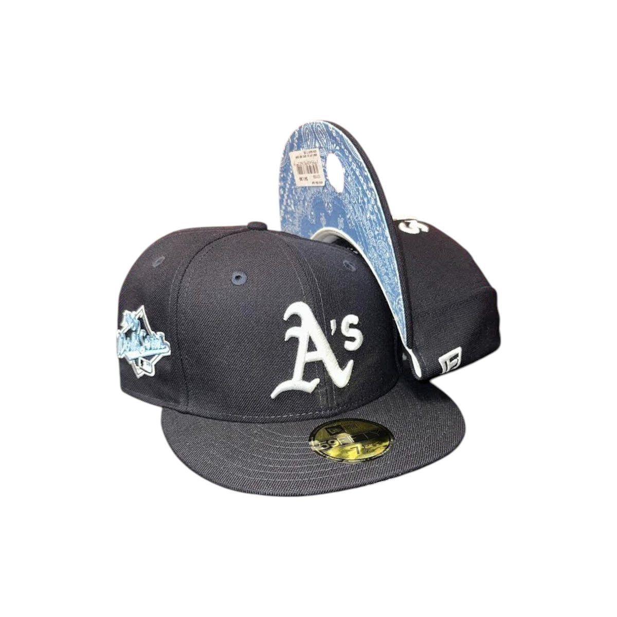 Navy Blue Oakland Athletics Sky Blue Paisley Bottom 1989 World Series New Era 9Fifty Snapback