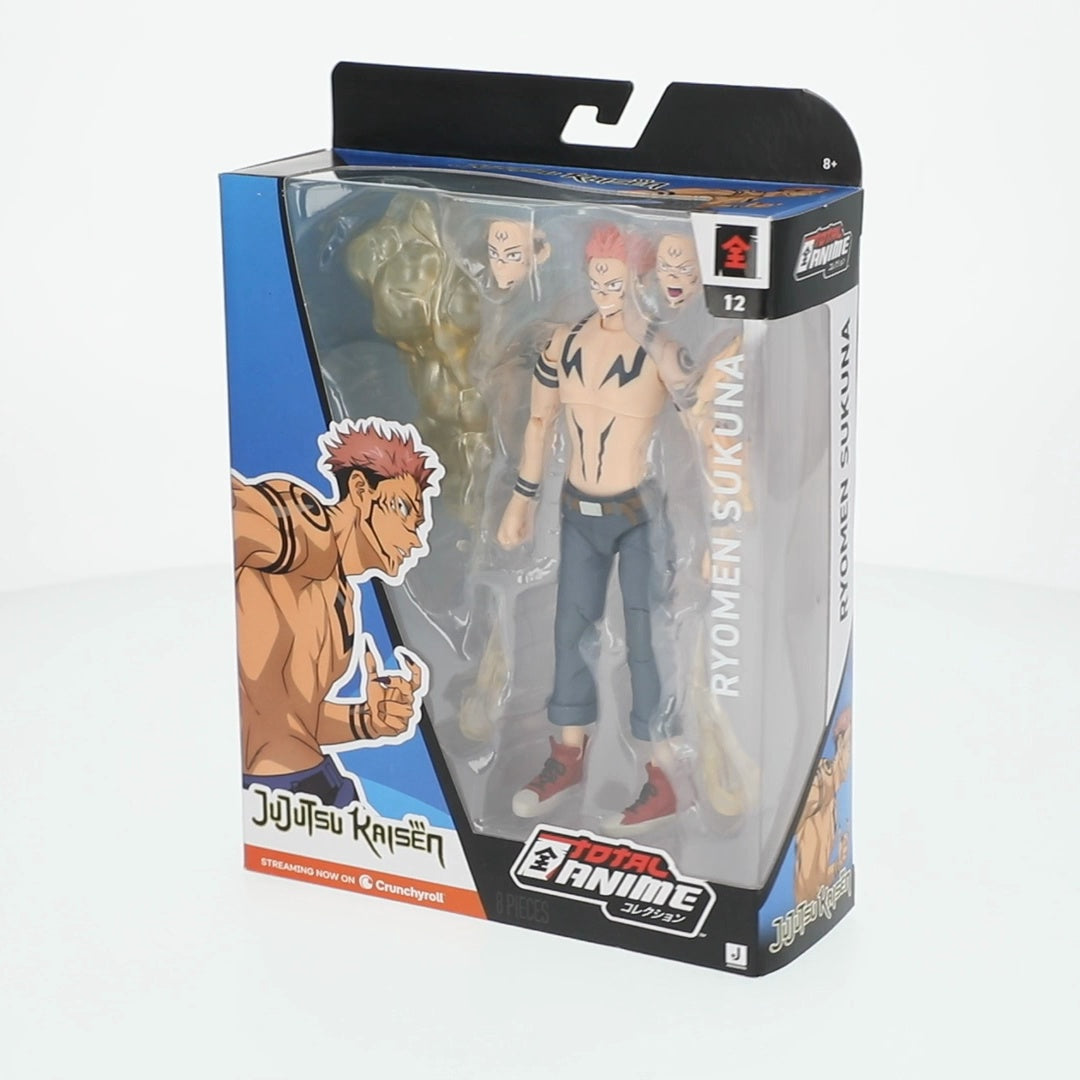 Total Anime Ryomen Sukuna - 6.5-Inch Figure with Swappable Faceplates, Alternate Hands, and Energy Effects