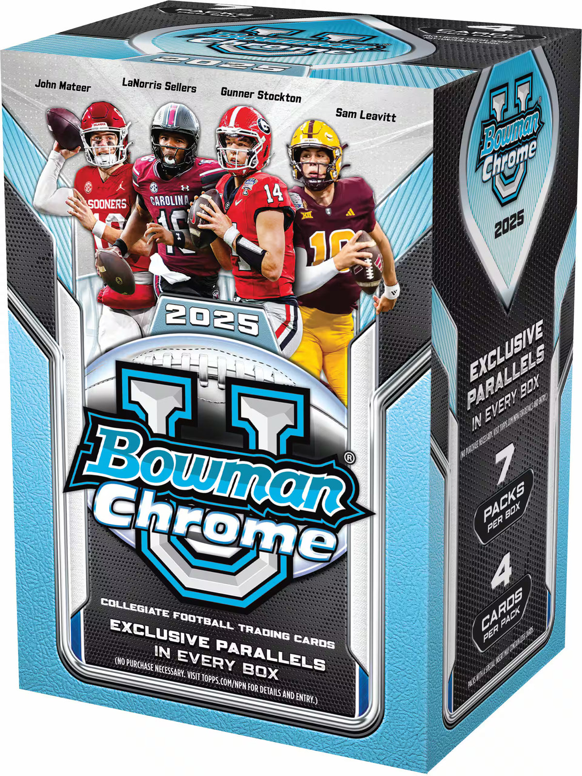 2025 Topps Bowman University Chrome Football Blaster Box