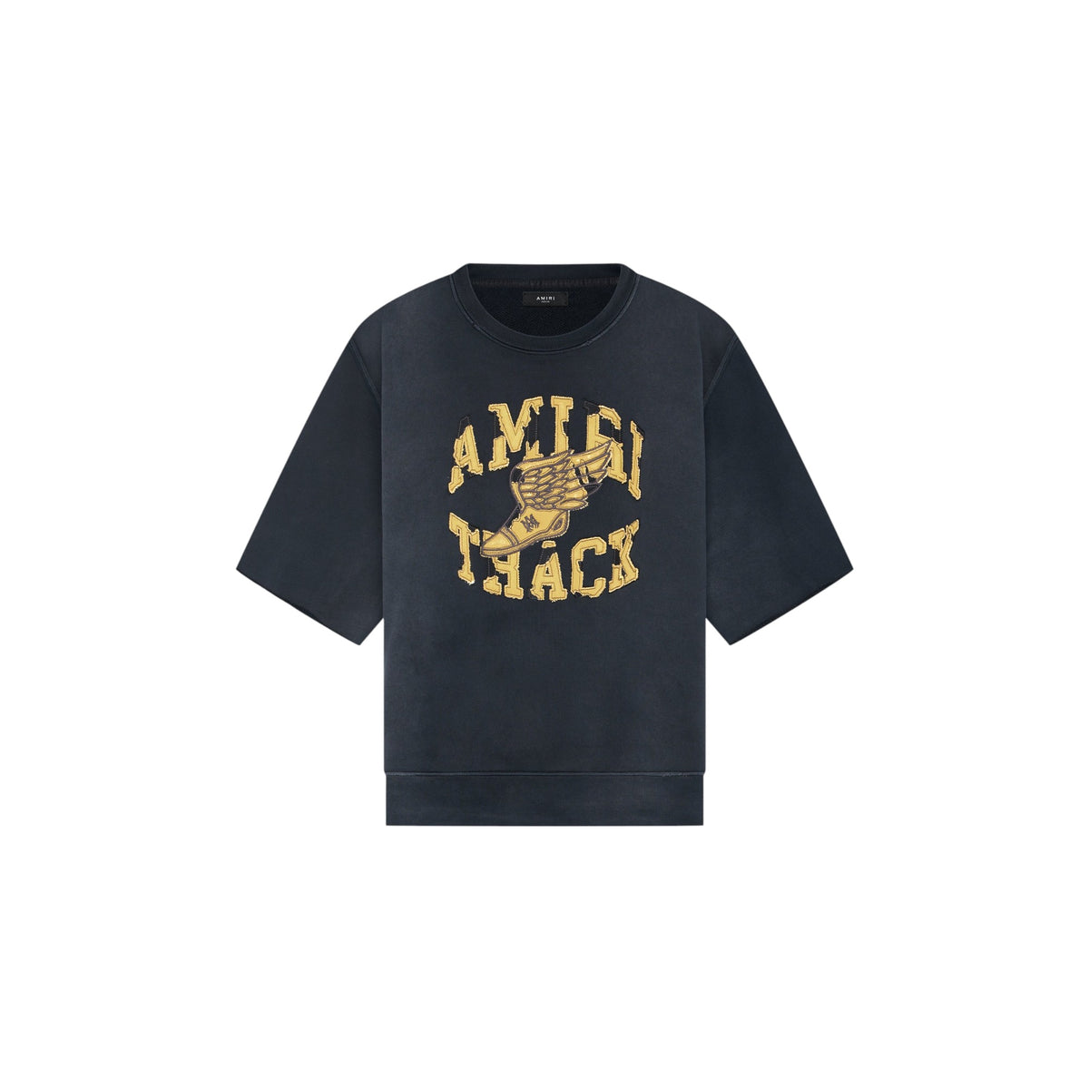 AMIRI Track Cut Off Crewneck Sweatshirt 'Faded Black'