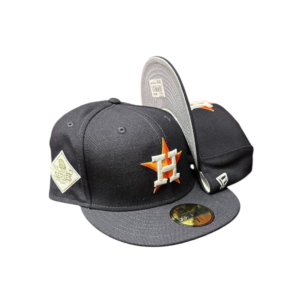 New Era Men MLB Houston Astros World Series 2017 59Fifty Fitted Hat Navy 'Grey Undervisor