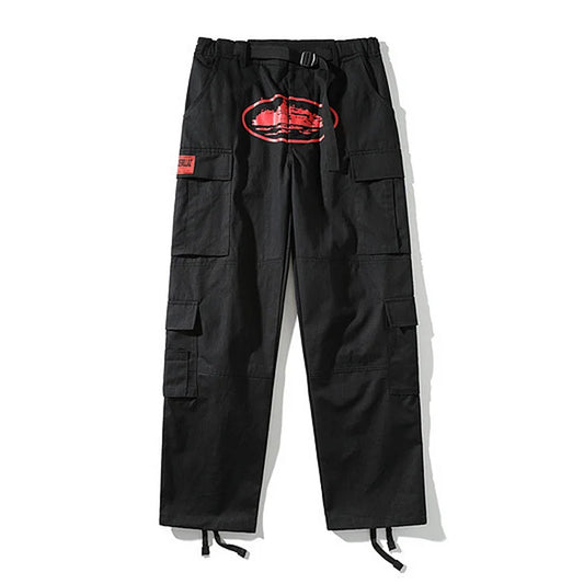 Corteiz Guerillaz Cargos 'Black/Red'