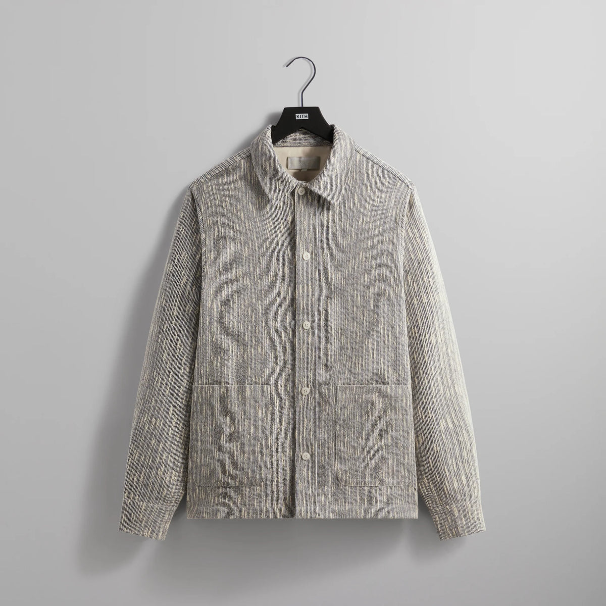 Kith Slub Boucle Boxy Collared Overshirt 'Ink'