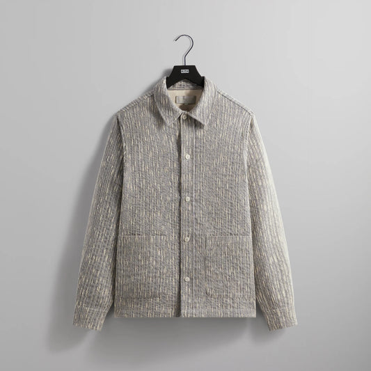Kith Slub Boucle Boxy Collared Overshirt 'Ink'