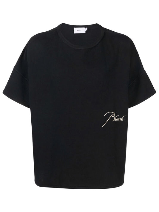 Rhude Black Piqué Reverse T-Shirt 'Black'