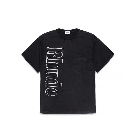 RHUDE LOGO POCKET TEE IN BLACK