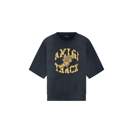 AMIRI Track Cut Off Crewneck Sweatshirt 'Faded Black'